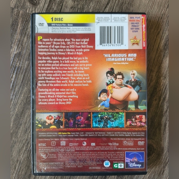 Disney Wreck-It Ralph DVD Blu-ray Movie Bundle - Picture 3 of 4